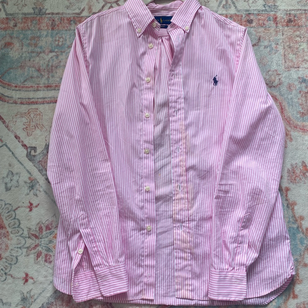 Ralph Lauren Pink Striped Men's Shirt Size 18